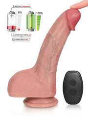 Adam | 9" × 1.8" Pulse Thrusting Heating Dildo with Bold Veins, Heavy Balls & Vibration