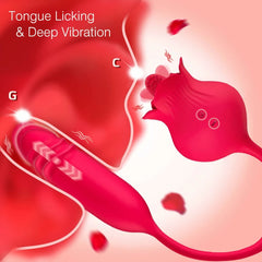 Garnet | 15.35" Tongue Vibrator with G-Spot Thrusting, Clitoral Licking & Nipple Play