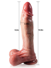 Hugo | 10.8" × 2.28" Thrusting Dildo with Lifelike 3D Detail, Big Girth & Suction Base