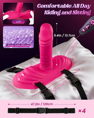 Juno | 5.4" Wearable Thrusting Dildo with G-Spot, Clitoral & Anal Stimulation and Remote Control