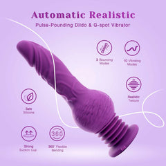Knox | Pulsing Realistic Dildo with Multidirectional Bounce, G-Spot & Suction Base