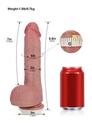 Lucas | 9.8" × 2" Heating Pulse Thrusting Dildo with Tapered Head & Deep Vibration