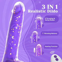 Leo | 9.1" × 1.6" Heating Thrusting Dildo with Realistic Feel, G-Spot Stimulation & Remote Control