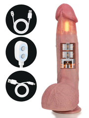 Mason | 10.6" × 2.2" Pulse Thrusting Dildo with Widening Shaft, Heating & Ring Remote