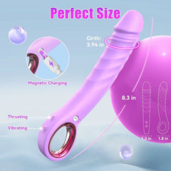 Max | 8.3" × 1.8" Thrusting Vibrator with Grip Ring, Realistic Feel & G-Spot Stimulation