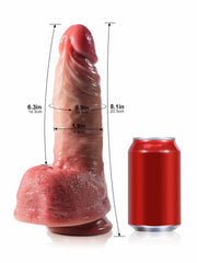 Theo | 8.1" × 1.9" Thrusting Dildo with Real-Skin Feel, Beginner-Friendly Size & Suction Base