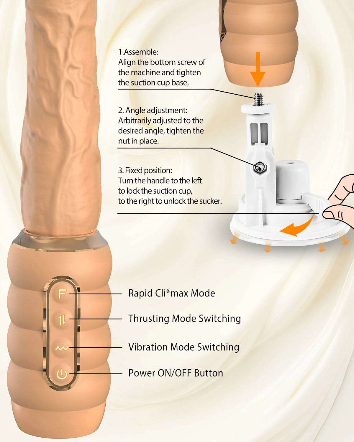 Blake | 7.09" × 1.57" Thrusting Sex Machine with Rapid Mode, G-Spot & Suction Base