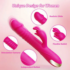 Daisy | 5.1" × 1.3" Rabbit Vibrator with Thrusting Shaft, G-Spot & Clitoral Stimulation