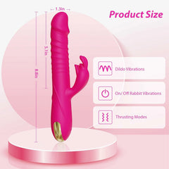 Daisy | 5.1" × 1.3" Rabbit Vibrator with Thrusting Shaft, G-Spot & Clitoral Stimulation