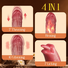 Felix | 10.43" × 1.77" Lifelike Thrusting Dildo with Licking Tongue and Vibration