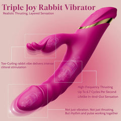 Iris | 5.35" × 1.45" Rabbit Vibrator with High-Speed Thrusting, G-Spot & Clitoral Stimulation