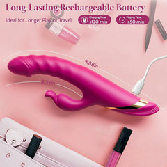 Iris | 5.35" × 1.45" Rabbit Vibrator with High-Speed Thrusting, G-Spot & Clitoral Stimulation