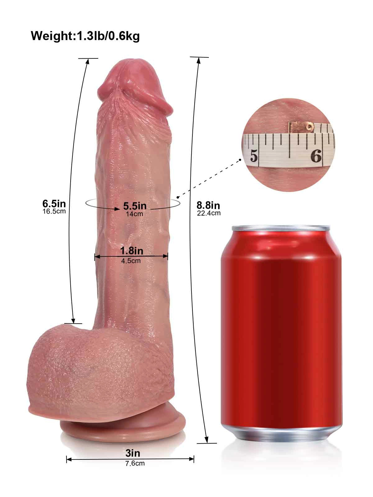 Jared | 8.8" × 1.8" Pulse Thrusting Vibrating Dildo with Smooth Shaft & Heating