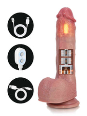 Jared | 8.8" × 1.8" Pulse Thrusting Vibrating Dildo with Smooth Shaft & Heating