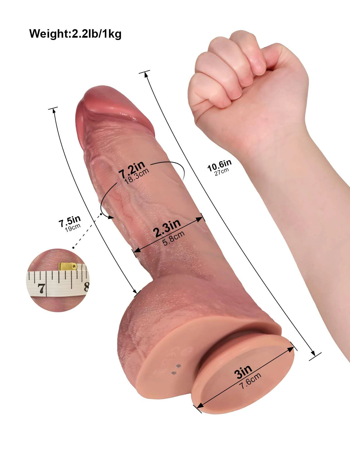 Logan | 10.6" × 2.3" Thick Pulse Thrusting Dildo with Heating & Vibration