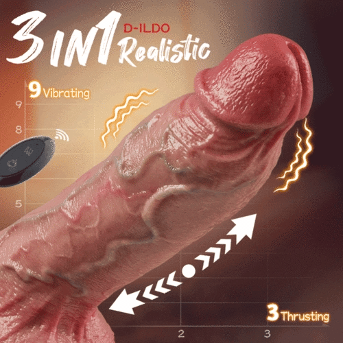 Magnus | 10.8" × 2.32" Big Thick Thrusting Dildo with Raised Veins and Vibration