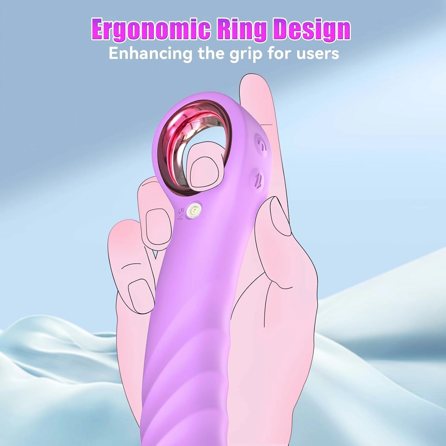 Max | 8.3" × 1.8" Thrusting Vibrator with Grip Ring, Realistic Feel & G-Spot Stimulation
