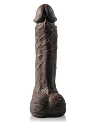 Nolan | 10.4" × 1.96" Thrusting Dildo with Full Length, Lifelike Detail & Suction Base(Black)