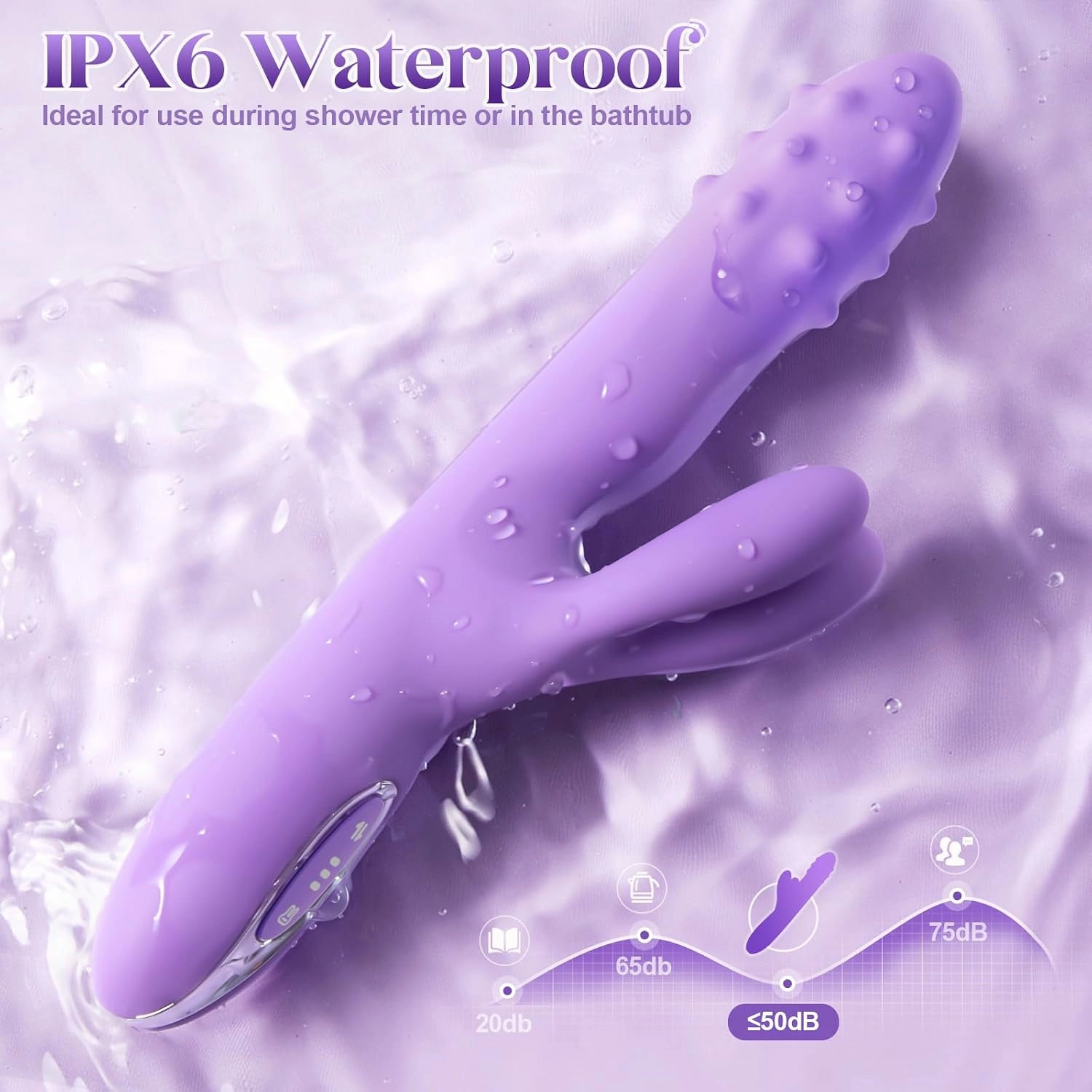 Pixie | 4.13" × 1.25" Rolling-Bead Thrusting Vibrator with Rabbit Ears, G-Spot & Clitoral Stimulation