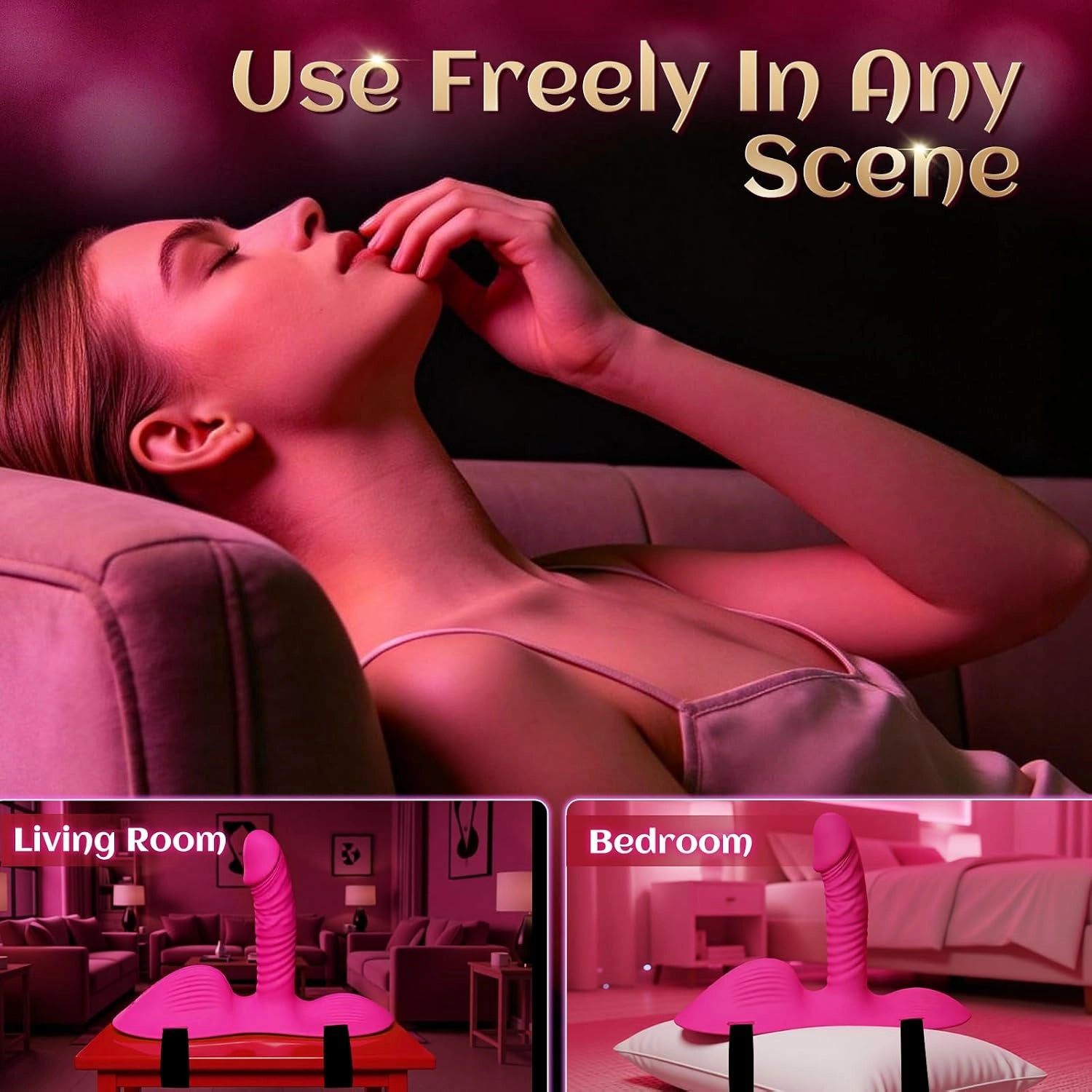Roxy | 6.29" × 1.37" Wearable Thrusting Dildo with G-Spot, Clitoral & Anal Stimulation and App Control