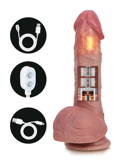 Sean | 8.8" × 1.8" Pulse Thrusting Vibrating Dildo with Upturned G-Spot Head & Heating