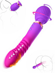 Wes | 10.2" × 1.6" Dual-Head Wand Vibrator with Heated Thrusting, G-Spot & Clitoral Stimulation