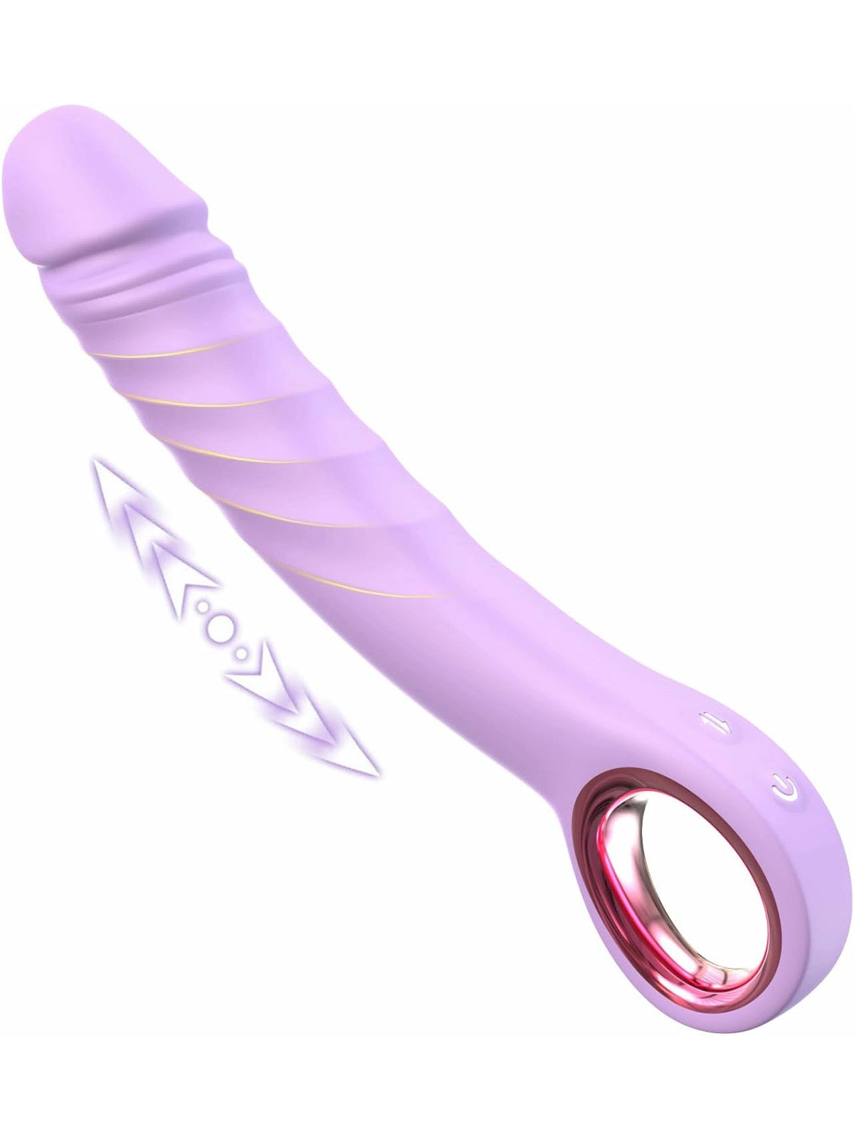 Max | 8.3" × 1.8" Thrusting Vibrator with Grip Ring, Realistic Feel & G-Spot Stimulation