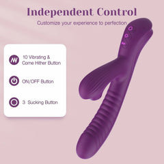 Silas | 4.92" × 1.38" Suction Vibrator with Come-Hither G-Spot Stimulation & Clitoral Suction