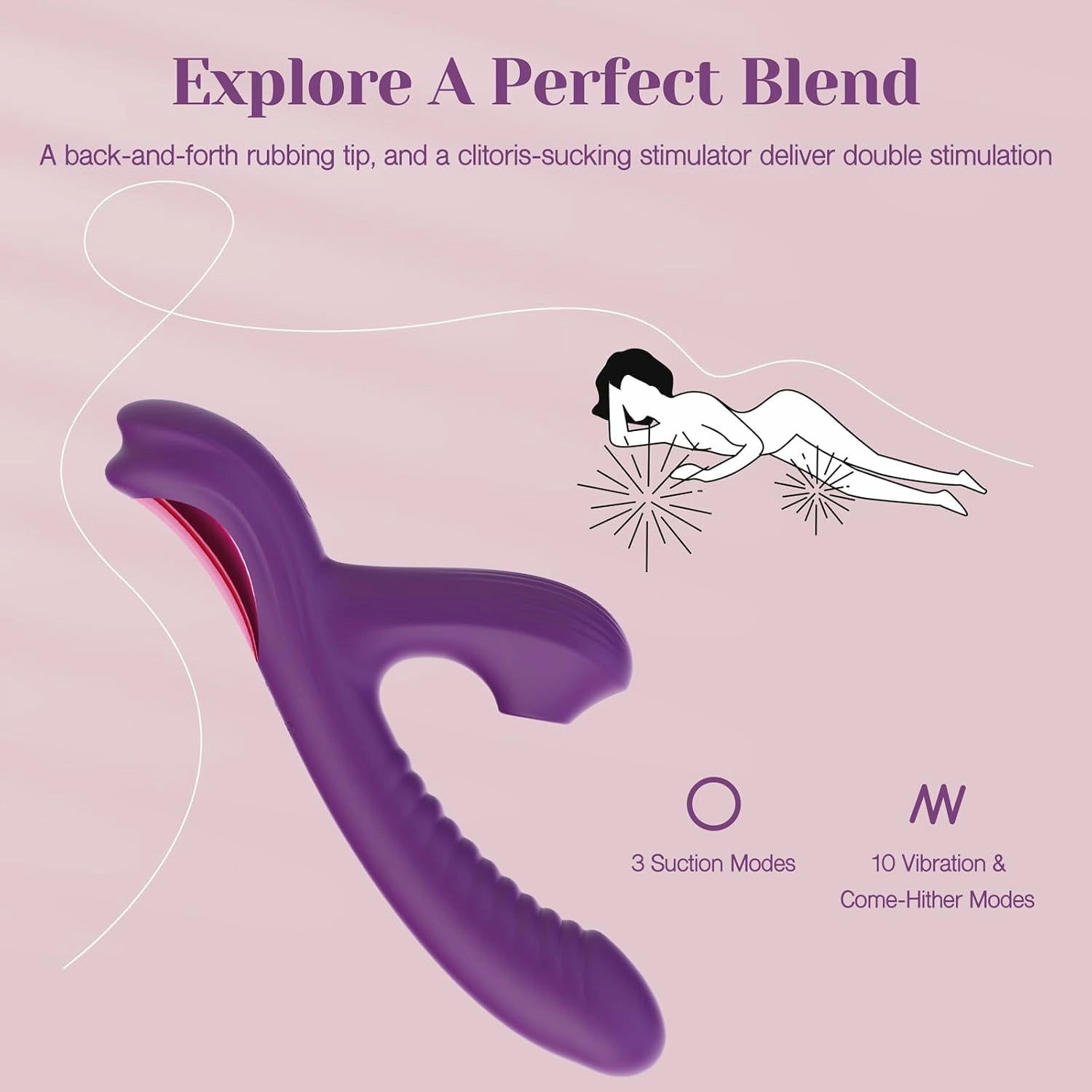 Silas | 4.92" × 1.38" Suction Vibrator with Come-Hither G-Spot Stimulation & Clitoral Suction