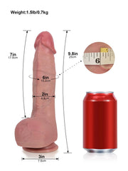 Xavier | 9.8" × 2" Vibrating Pulse Thrusting Dildo with Rounded Head, Thick Shaft & Heating